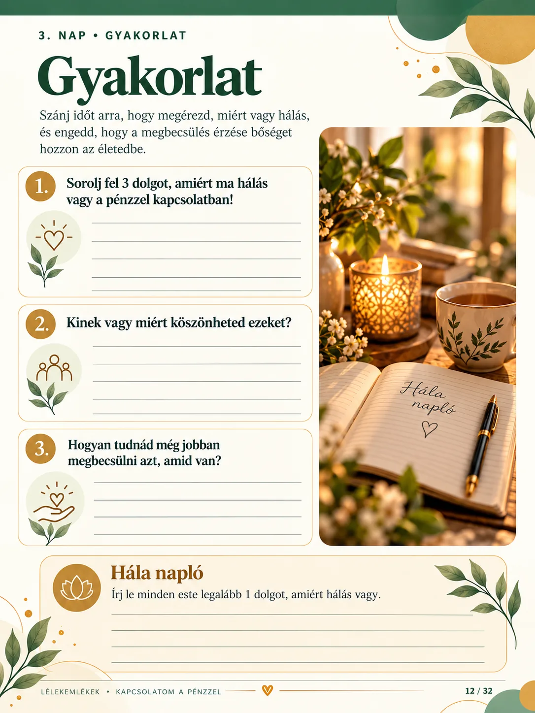 A munkafüzet feladatoldala